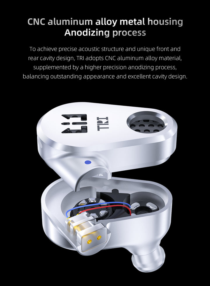 【TRI DRACO】 OPEN-BACK 2*DD HiFi IEM IN-EAR Headphones Silver New Arrival - KEEPHIFI