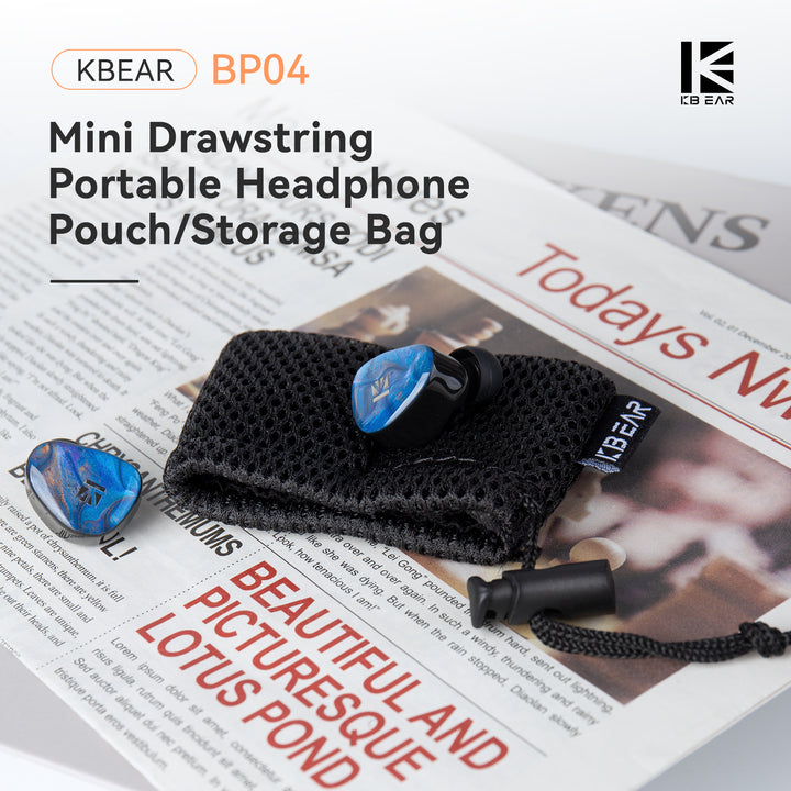 【KBEAR BP04】Mini Drawstring Portable Headphone Pouch/Storage Bag