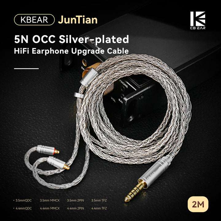 【KBEAR JunTian】 5N OCC Silver-Plated HiFi Earphone Upgraded Cable Earbuds Cables - KEEPHIFI