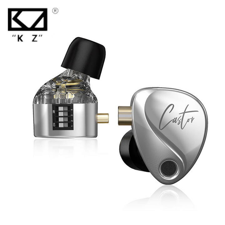 【KZ Castor】 Best Sound Quality Earphones Headphones 2 DD In Ear High-end Tunable Balanced Armature Wired Earphones Monitor Cancelling Earbuds IEM - KEEPHIFI