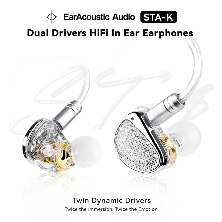 【EarAcoustic Audio STA-K】Dual Dynamic Drivers HiFi in Ear Earphones, Twice the Immersion, Twice the Emotion - KEEPHIFI