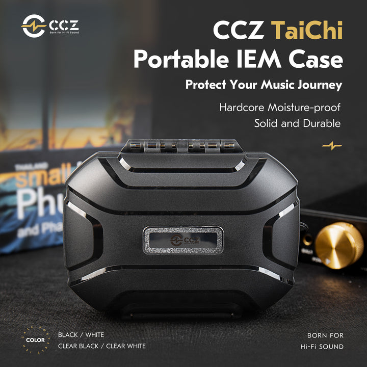 【CCZ Taichi Case】 in Ear Monitor Case, Portable Earbuds Hard Case, Waterproof Earphone Storage Box, Travel Carrying Case for Headphones and IEM Cables - KEEPHIFI