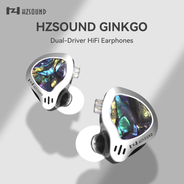 【HZSOUND GINKGO】Dual-Driver HiFi Earphones, PVD-coated Composite Diaphragm Piezoelectric Ceramic Driver, Interchangeable Tuning Nozzles - KEEPHIFI