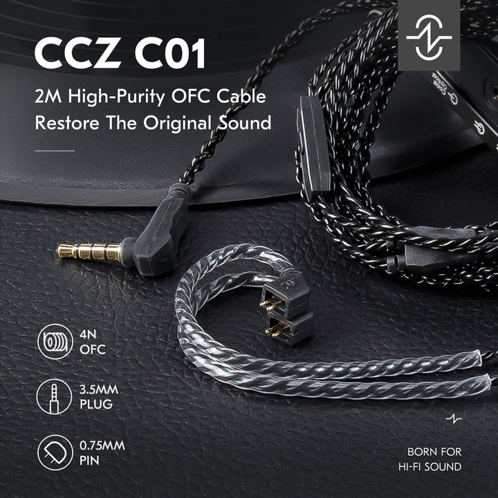 【CCZ C01】2M High-purity OFC Cable Restore the original sound, 4-strand of 4N OFC braided twisted Cable - KEEPHIFI
