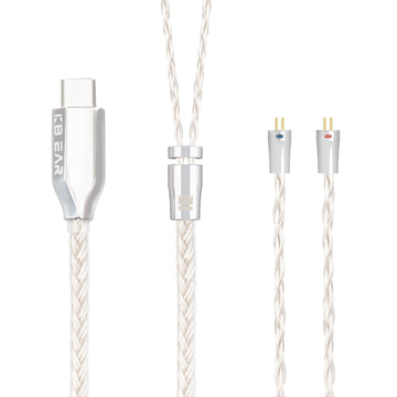 【KBEAR T3 Plus】Decoding Upgrade Cable Oxygen-free Copper plated with 5N Cable 8-core High purity 1.2m Long MMCX/TFZ/2PIN to Type C - KEEPHIFI