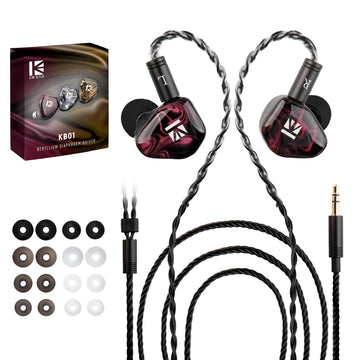 【KBEAR KB01】 Headphones 10MM Beryllium Diaphragm Dynamic Drivers Earphone Noise Cancelling Earbuds Sport In-ear Headset Monitor - KEEPHIFI