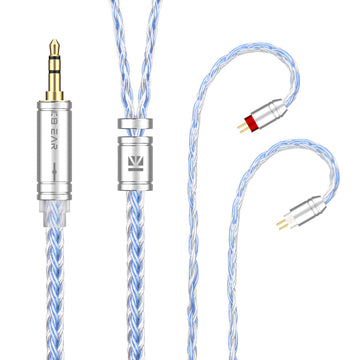【KBEAR ST16】Crystal 16 Cores 1.2M Long Upgrade Cable 5N single crystal copper silver-plated upgrade wire - KEEPHIFI