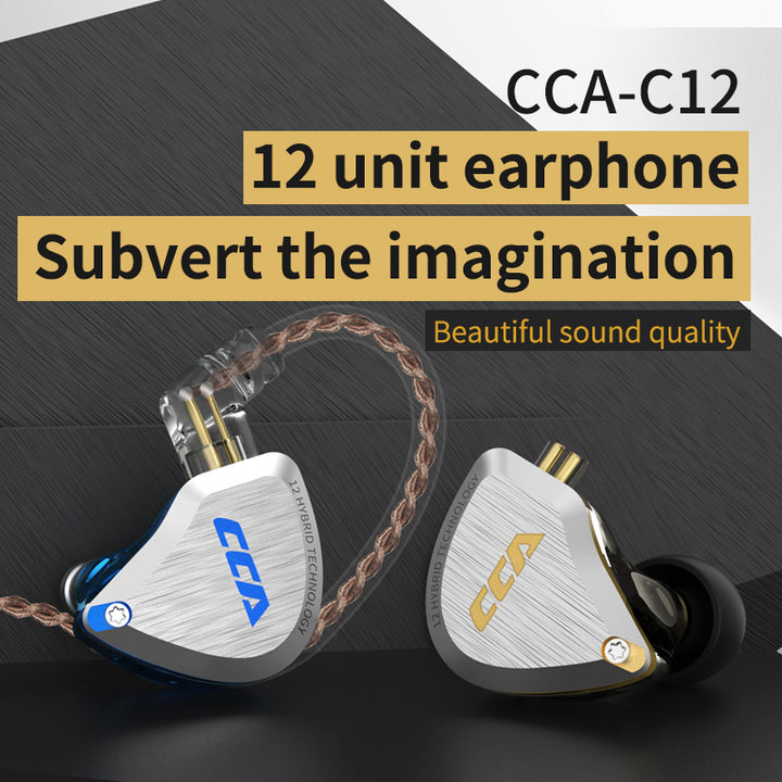 【CCA C12】in Ear Monitor Headphones 5BA 1DD Hybrid HiFi IEM Earphones Noise Isolating Stereo Wired Earbuds for Musicians Audiophile Singers DJ - KEEPHIFI