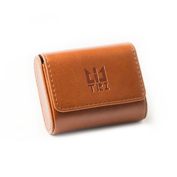 【TRI Leather Case 】High-end Leather Earphone Case Earphones and Cables Storage Case - KEEPHIFI