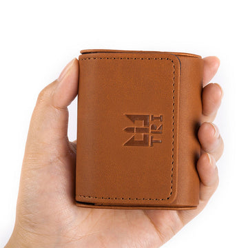 【TRI Leather Case 】High-end Leather Earphone Case Earphones and Cables Storage Case - KEEPHIFI
