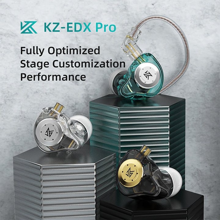 【KZ EDX Pro】 Gaming Earbuds IEM Earphones with 1DD Wired in Ear Monitor, Bass Sound with 10mm Dynamic Driver - KEEPHIFI
