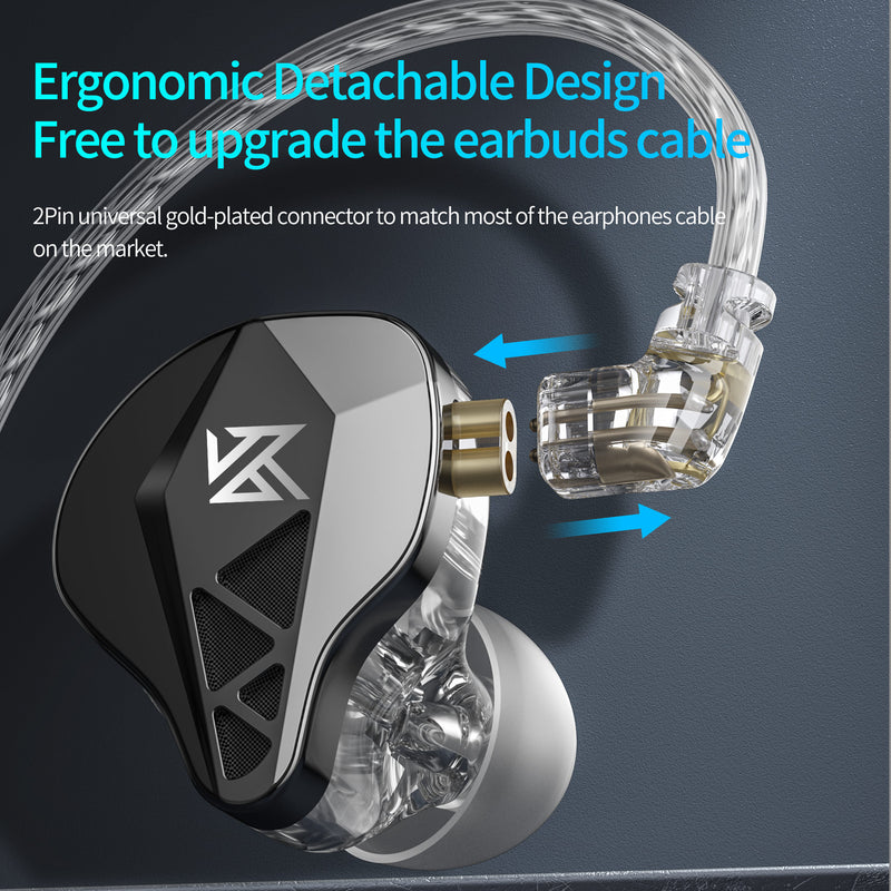 【KZ EDXS】HIFI Earphones Dynamic Monitor Bass Earbuds