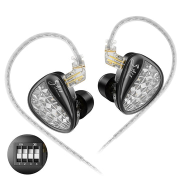 【KZ ZA12】Hybrid 4BA+2DD In-ear Monitors Earphones HIFI Earbuds IEM Headphones for Gaming, Noise Cancelling - KEEPHIFI
