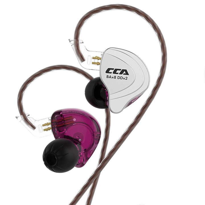 【CCA C10】in Ear Monitor Headphone 10 Hybrid Drivers Wired Earbud 4BA 1DD HiFi IEM Earphones Stereo Noise Isolating Earphone with Detachable Cable for Musicians Singers Audiophiles - KEEPHIFI
