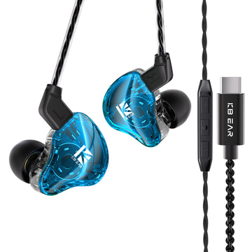 【KBEAR KS1】In Ear Monitor Super Bass Wired Earbuds, Crystal Clear Sound IEM Headphones, High Resolution Noise Canceling for Singers - KEEPHIFI
