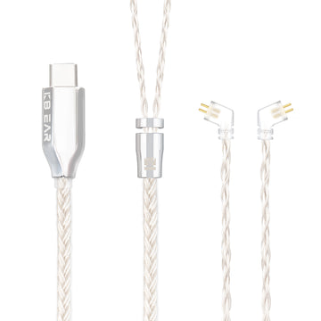 【KBEAR T3 Plus】Decoding Upgrade Cable Oxygen-free Copper plated with 5N Cable 8-core High purity 1.2m Long MMCX/TFZ/2PIN to Type C - KEEPHIFI
