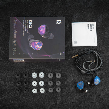 【KBEAR KB02】Super Bass In-ear Monitor Earphones Beryllium Dynamic Driver Hybrid HiFi Elastic-piece Type Bone Conduction IEM Headphones for singers - KEEPHIFI