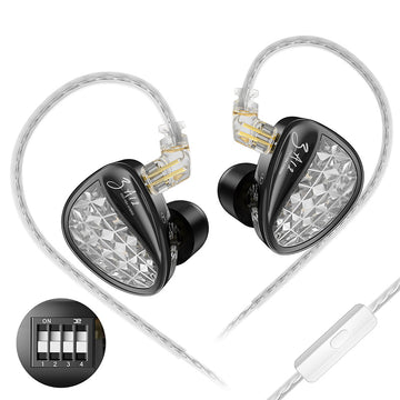 【KZ ZA12】Hybrid 4BA+2DD In-ear Monitors Earphones HIFI Earbuds IEM Headphones for Gaming, Noise Cancelling - KEEPHIFI