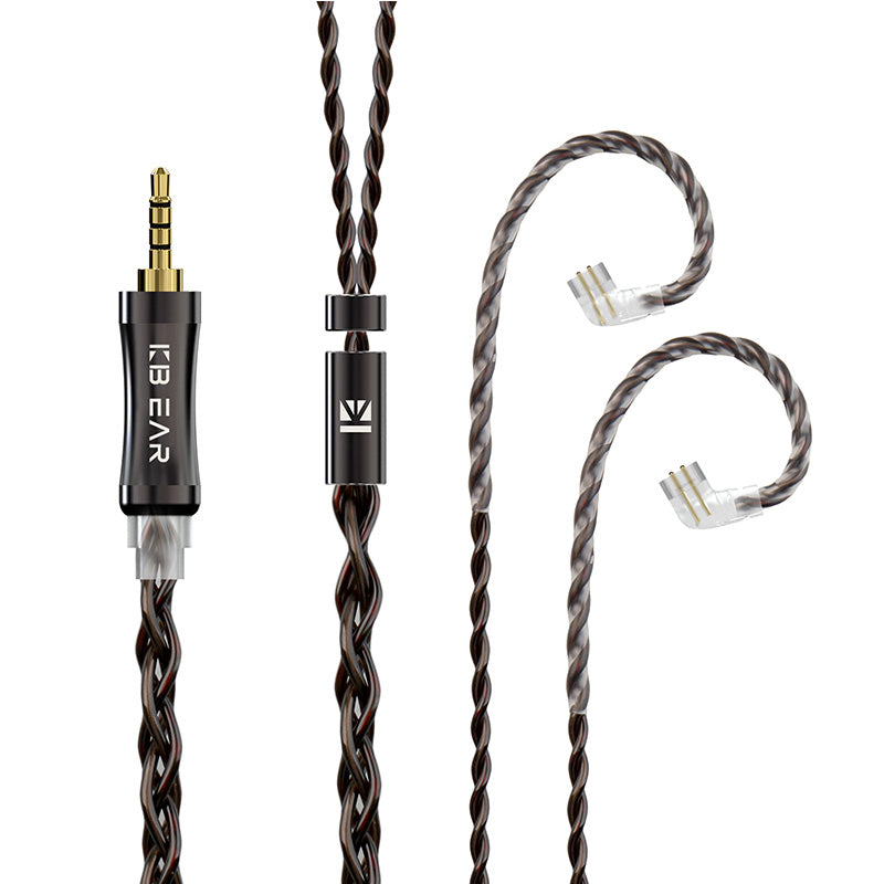 【KBEAR ST7】4Cores 4N OFC Mixed 4N Silver-plated OFC Upgrade Earphone Cable 2.5MM/3.5MM/4.5MM Available Options for 2-pin/MMCX/QDC