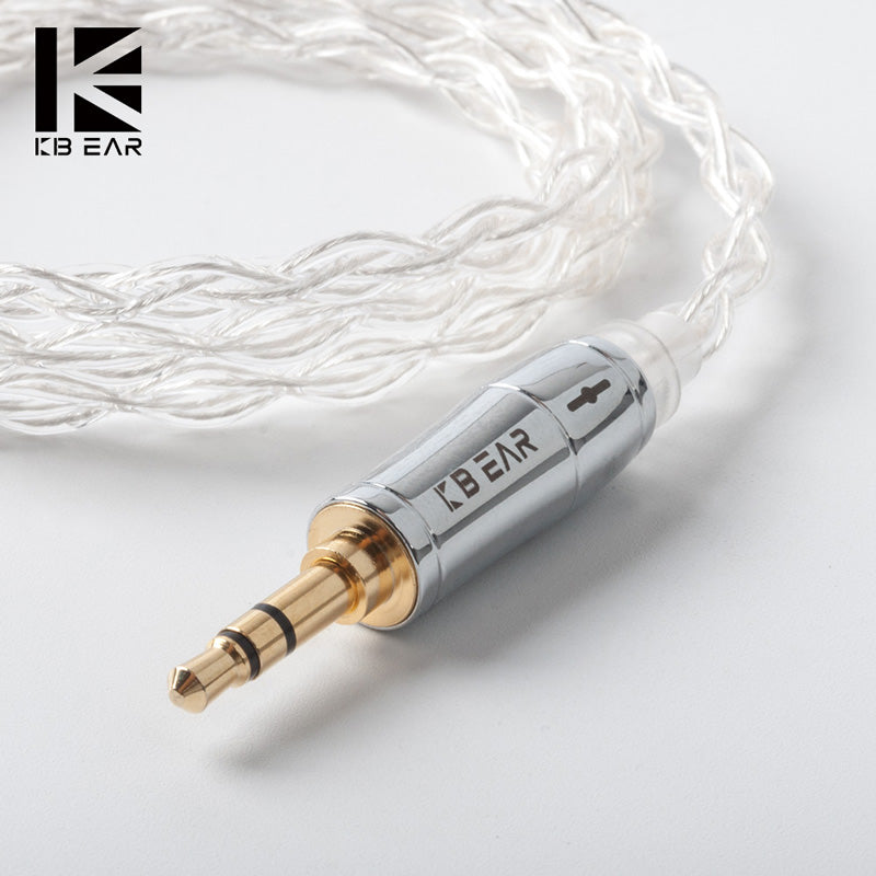 【KBEAR Limpid】4 Core 4N 99.99% Purity silver earphone cable|Free Shipping