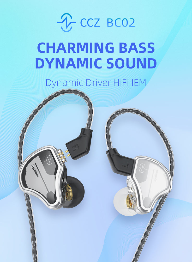【CCZ BC02 】High Fidelity Sound Quality Wired Earphones  Dynamic Driver In Ear Monitor IEM Noise Cancelling Earbuds Headphone Headset