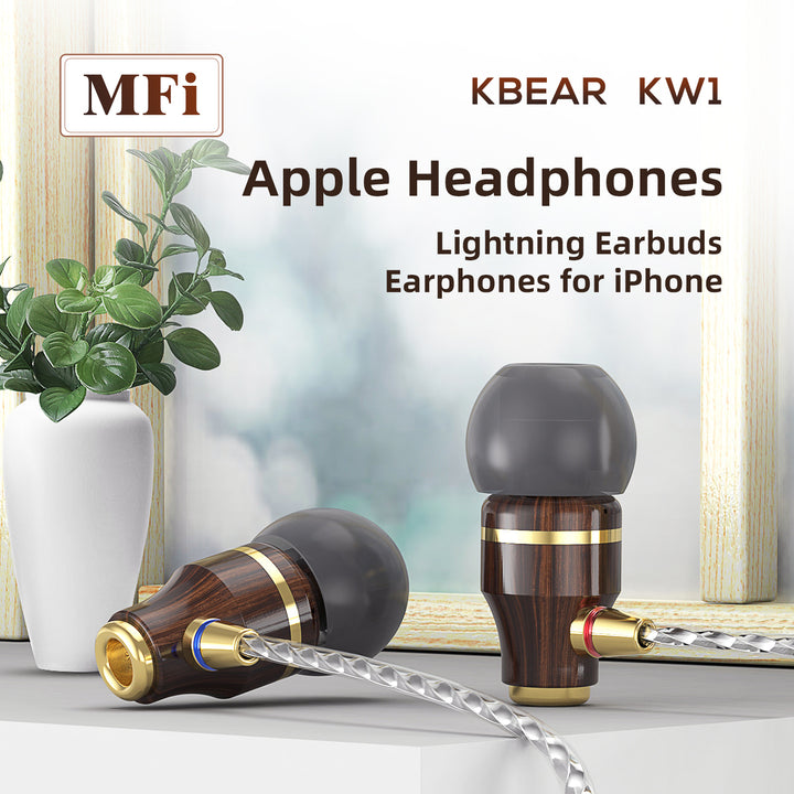 【KBEAR KW1】Single DD In-Ear Hifi 3.5mm Wired Headphones Linhtning Earphones for iphone Type C Earbuds Microphone Monitor