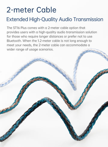 【KBEAR ST16 Plus】 Crystal 16 Cores 2M Long Upgrade Cable 5N Single Copper Silver-plated - KEEPHIFI