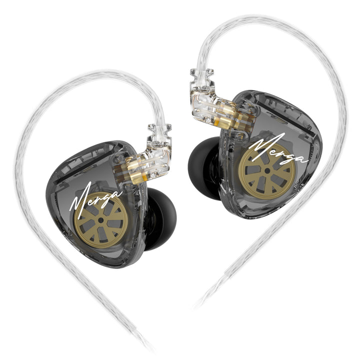 【KZ Merga】in Ear Monitor Wired,Dual Dynamic Driver in-Ear Headphones, KZ Deep Bass Earphones, HiFi Stereo Earbuds for Musician