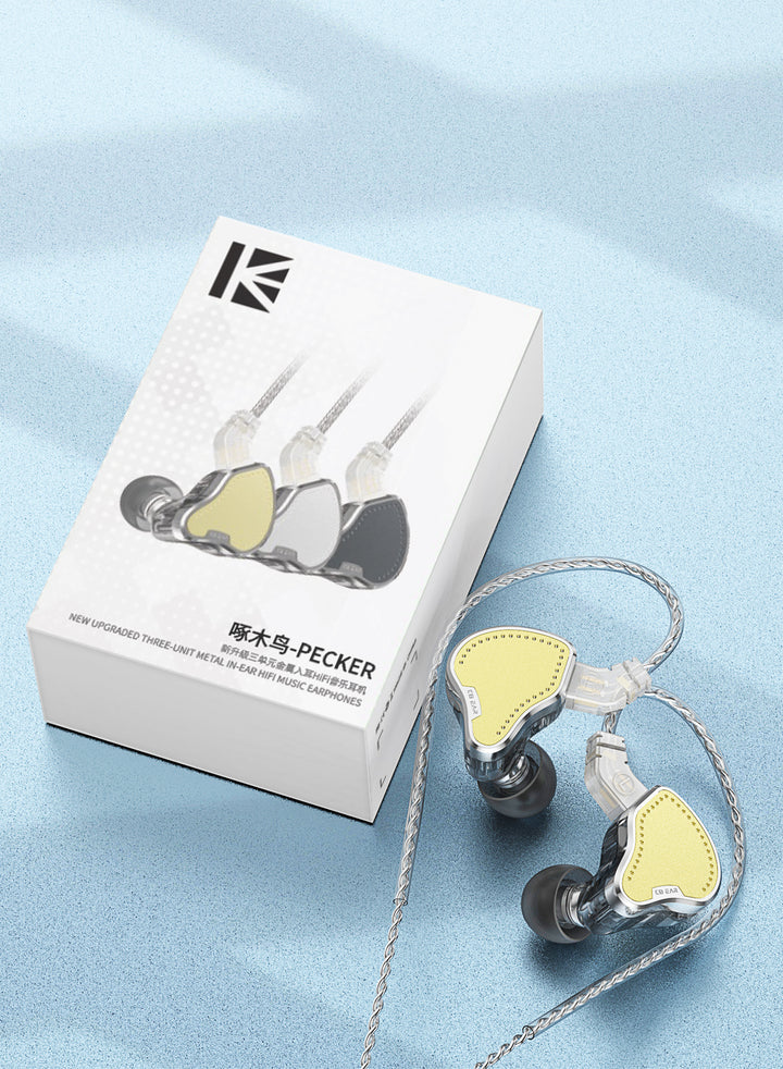 【KBEAR Pecker】HiFi 2BA+1DD Driver Earphones In-Ear Metal Monitor IEM