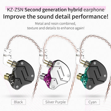 【KZ ZSN】 in Ear Earphone 1BA 1DD Stereo High Fidelity Earphone, KZ Earbuds High Resolution in Ear Monitor Headphone - KEEPHIFI