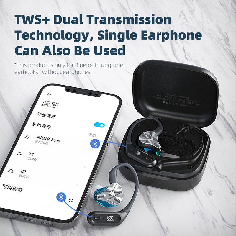 【KZ AZ09 Pro】 Wireless Earhook Earphone Bluetooth-compatible 5.2 Upgrade Cable C PIN Connector With Charging Case Headphone KZ IEM