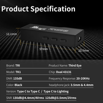 【TRI Third Eye TK1】Portable Lossless DAC/AMP, HiFi Headphone Amplifier, Portable USB DAC Lossless Mini Audio Amps - KEEPHIFI