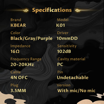 【KBEAR MONKIE K01】 Immersive Gaming Earbuds with HIFI Sound In-ear earphones IEM Headphones - KEEPHIFI