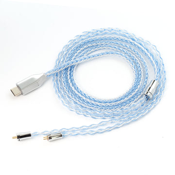 【KBEAR T3】 Decoding Upgrade Cable Oxygen-free Copper plated with 5N Silver Cable 8-core High purity 1.2m Long MMCX/TFZ/2PIN to Type C - KEEPHIFI