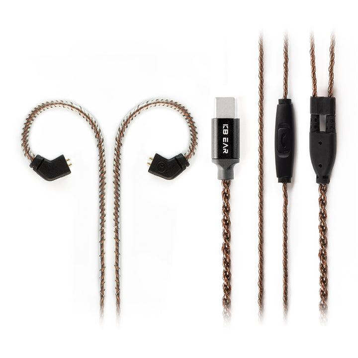 【KBEAR C1 ——Clearance】4-Core OFC Type-C Wired IEM Cable – 72 Total Strands, Analog Audio Design, Line-Control Noise-Canceling Mic, Stable Transmission, Low Latency - KEEPHIFI