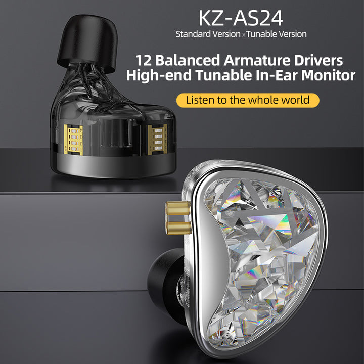 【KZ AS24】HIFI 24BA Units High-end Adjustable Tune Balanced Armature Headphone - KEEPHIFI
