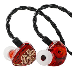 【TANGZU XUANNV】in Ear Monitor, 2 Dynamic Driver HiFi IEM Earphones, Wired Gaming Earbuds with 3D Printed Resin Shell, Detachable 2Pin Single Crystal OFC Cable for Musician Audiophile