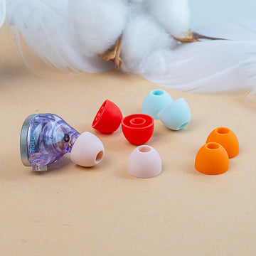 【KBEAR Rainbow】 Eartips for in-Ear Headphones Soft Silicone Earbuds Tips 4mm Connector Hole for in-Ear Earbuds 8PCS/4 Pairs(Shipping on orders over $10) - KEEPHIFI
