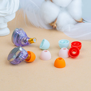 【KBEAR Rainbow】 Eartips for in-Ear Headphones Soft Silicone Earbuds Tips 4mm Connector Hole for in-Ear Earbuds 8PCS/4 Pairs(Shipping on orders over $10) - KEEPHIFI