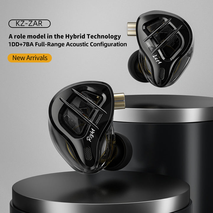 【KZ ZAR】 in-Ear Monitor 7BA+1DD Hybrid 8 Drivers Earbuds HiFi Bass Noise Isolation Earphones, Clarity in All Frequency Stereo Sound Comfortable Headphones for Audio Engineers, Musicians