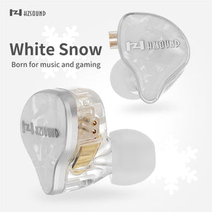 【HZSOUND White Snow】 In-ear Earphones IEM Headphones Born for music and gaming Professional Tuning Headsets - KEEPHIFI