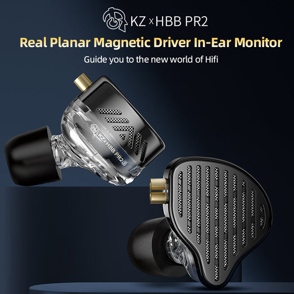 【KZ x HBB PR2 】HIFI In-Ear Metal Moniter Earphones Planar Magnetic Driver IEM