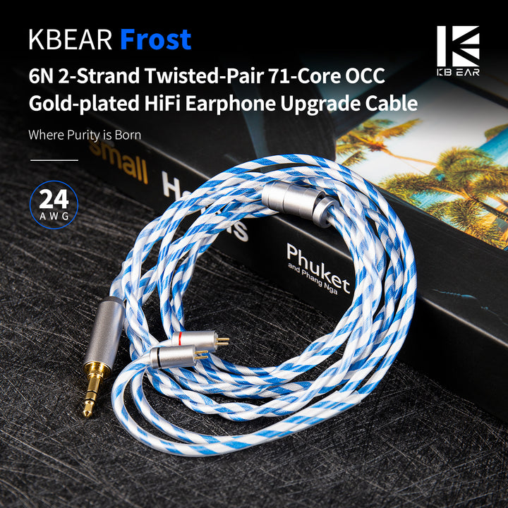 【KBEAR Frost】6N 2-Strand Twisted-Pair 71-Core OCC Gold-plated HiFi Earphone Upgrade Cable Where Purity is Born