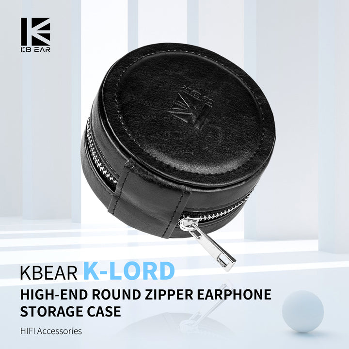 【KBEAR K-Lord】High-end Round Zipper Earphone Storage Case HIFI Accessories