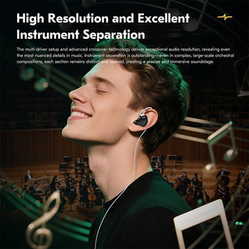 [CCZ TianGong Pro CZ12] Hybrid 1DD 5BA HiFi In-Ear Monitors – All-Metal Design, High Resolution, Immersive Sound for Audiophile, Gaming & Music - KEEPHIFI