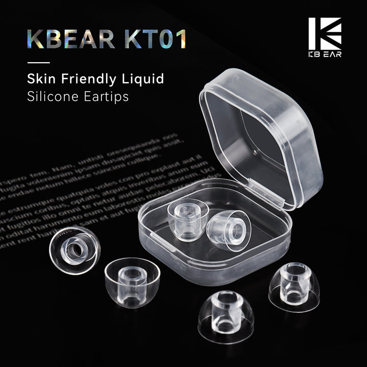 【KBEAR KT01】 Liquid Silicone Eartips Skin Friendly Clear(Shipping on orders over $10)