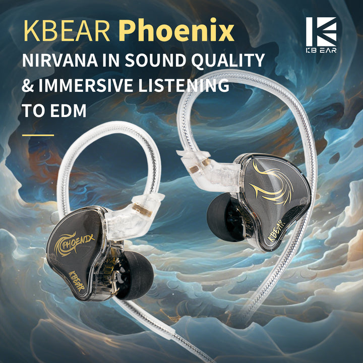 【KBEAR Phoenix】in Ear Monitor Earphone, 10mm DD with Double Magnet and PET Diaphragm, Nirvana in Sound Quality & Immersive Listening to EDM