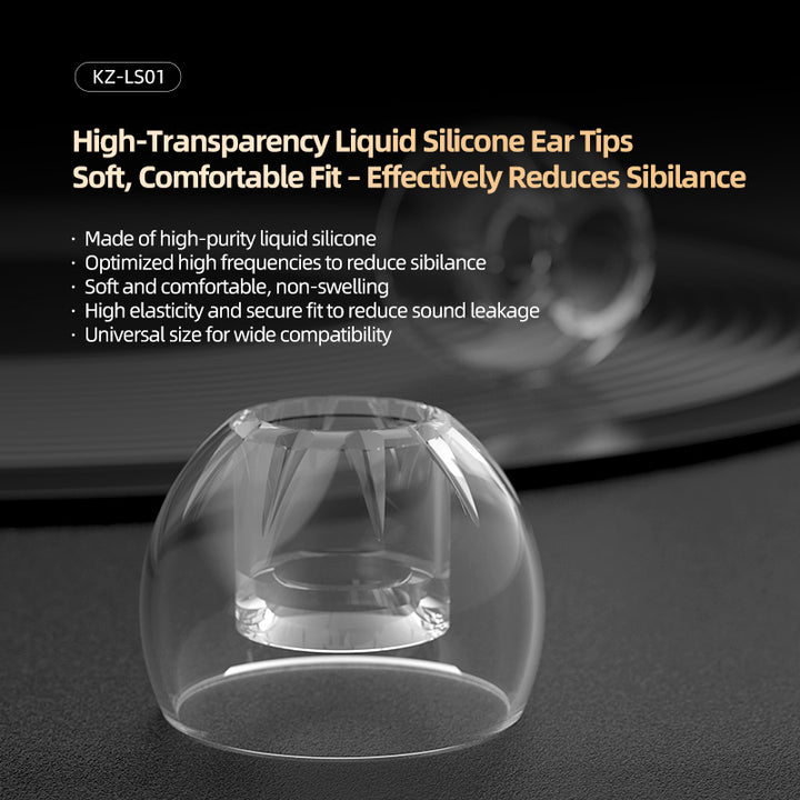 【KZ LS01】 High-Transparency Liquid Silicone Ear Tips for IEMs – Reduce Sibilance & Enhance Bass
