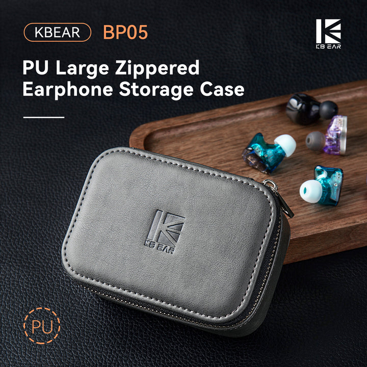 【KBEAR BP05】PU Large Zippered Earphone Storage Case