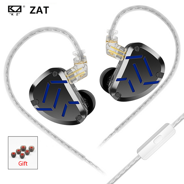 【KZ ZAT】 Earphones Hifi High-end Tunable Wired Headphone Noise Cancelling Earbuds In Ear Balanced Armature Monitor Free Shipping
